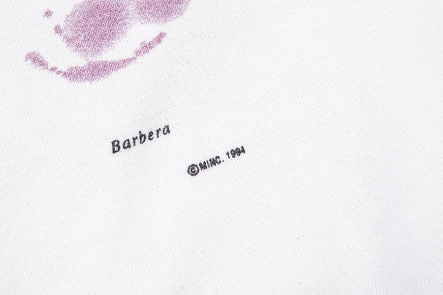 90's FRUIT OF THE LOOM ''WINE STAIN'' プリントスウェット ホワイト 表記(L)