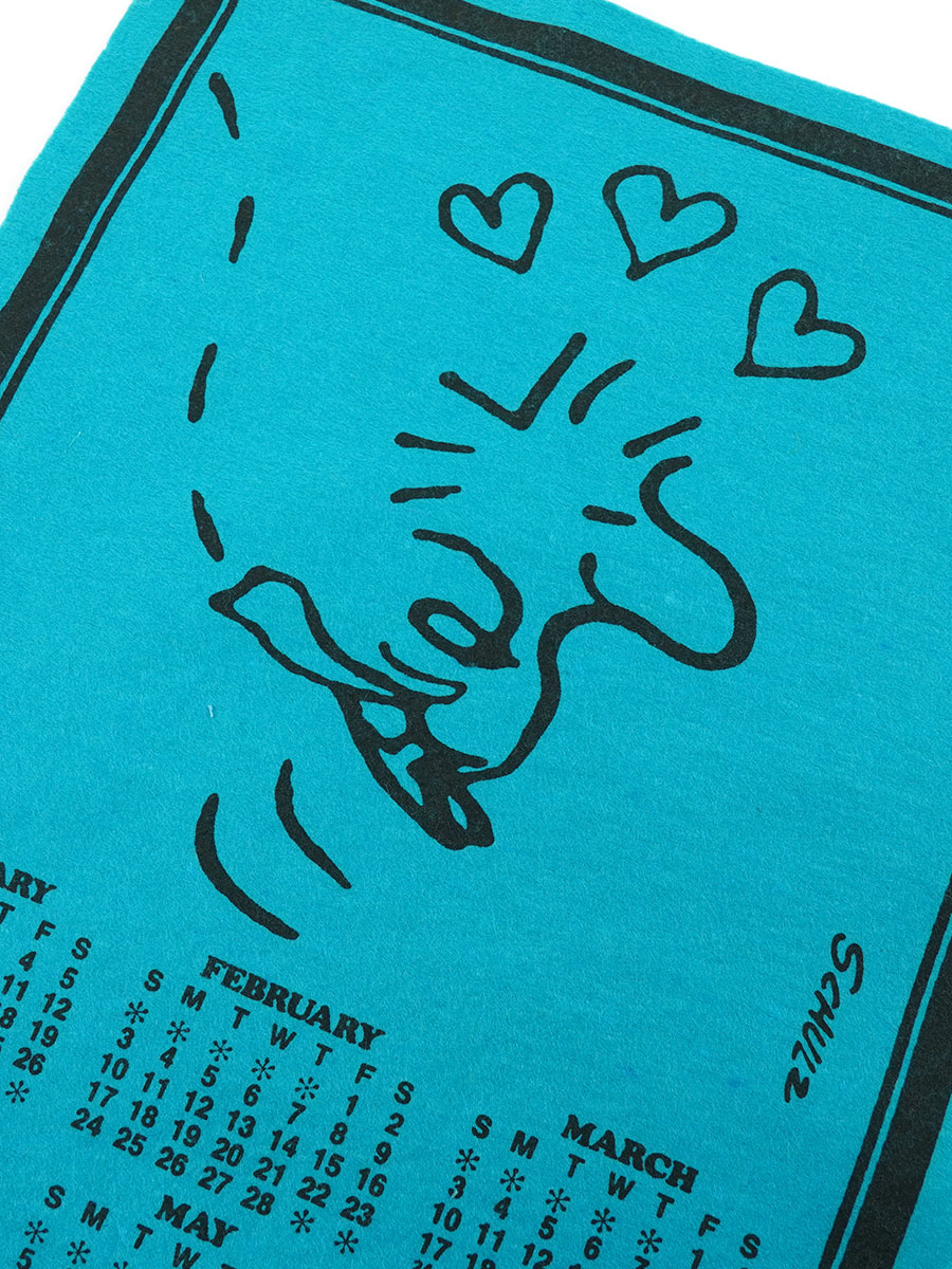 70's WOODSTOCK 1974カレンダー フェルトペナント ブルー DEAD