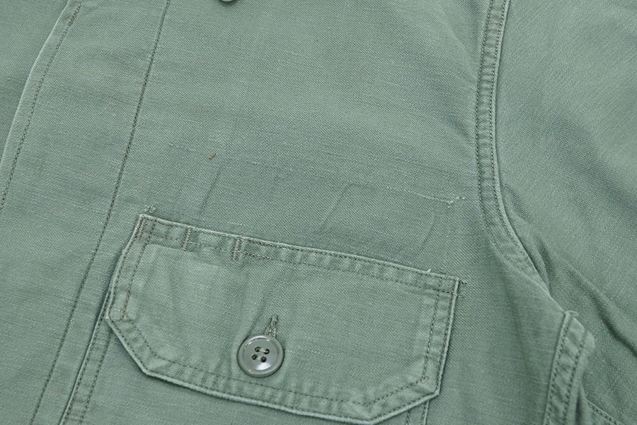 50's U.S.AIR FORCE ユーティリティシャツ セージグリーン 実寸(15位