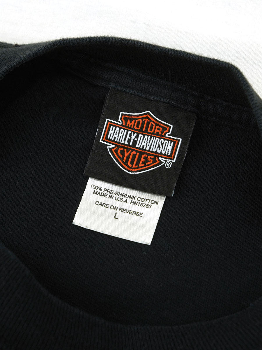 00's HARLEY-DAVISON ウルフ ''LIBERTY'' 両面プリントTシャツ 表記(L