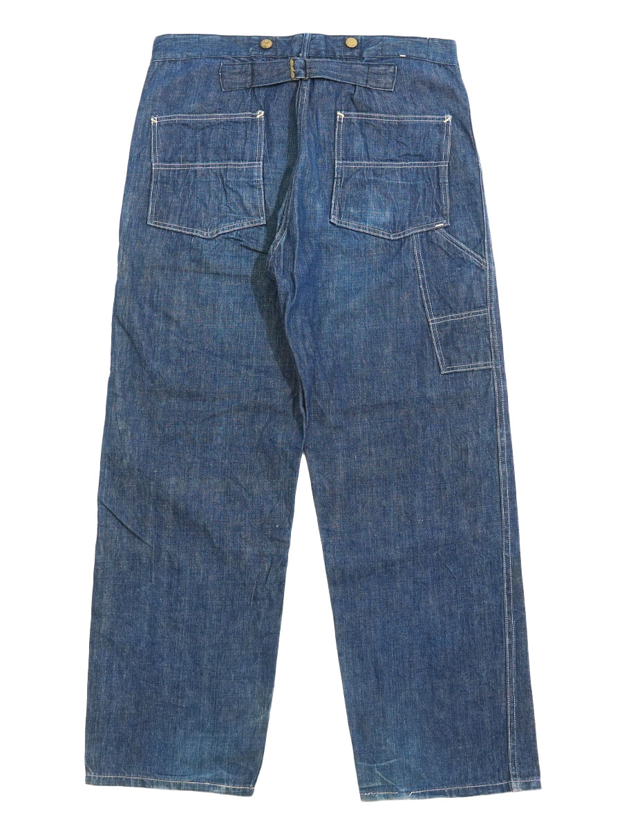 20's～ BIG SMITH バックルバック/サスペンダーボタン付き デニムペインターパンツ 極上雰囲気 実寸(W35 L28.5位)