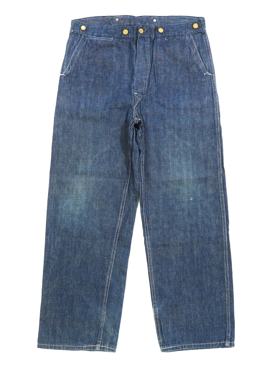 20's～ BIG SMITH バックルバック/サスペンダーボタン付き デニムペインターパンツ 極上雰囲気 実寸(W35 L28.5位)