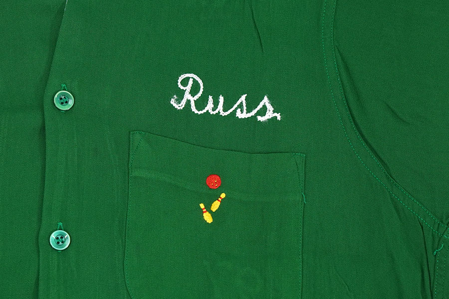 60'S KING LOUIE ''FRED'S TEXACO 974 N.8TH WEST'' RAYON BOWLING SHIRT (SIZE.MEDIUM)