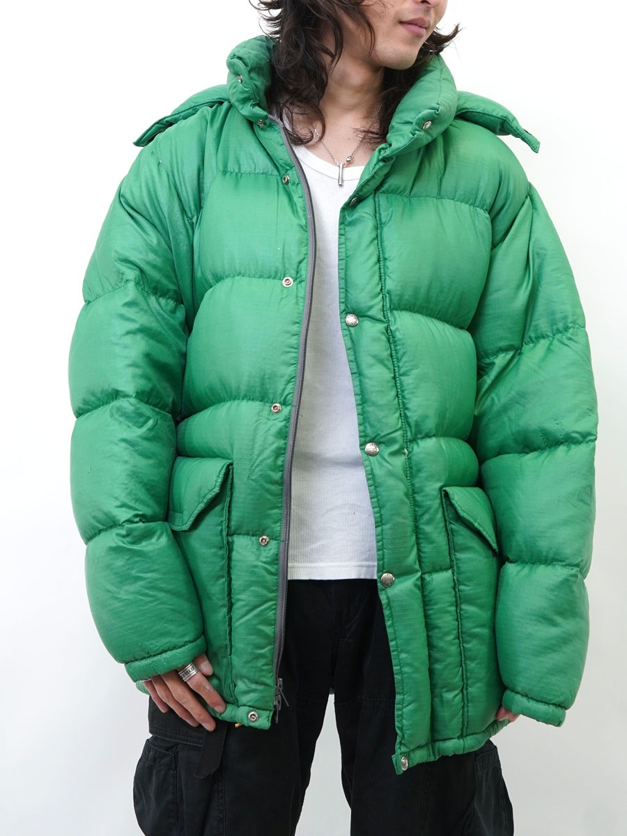 70's 茶タグ THE NORTH FACE フード付き リップストップ ダウン