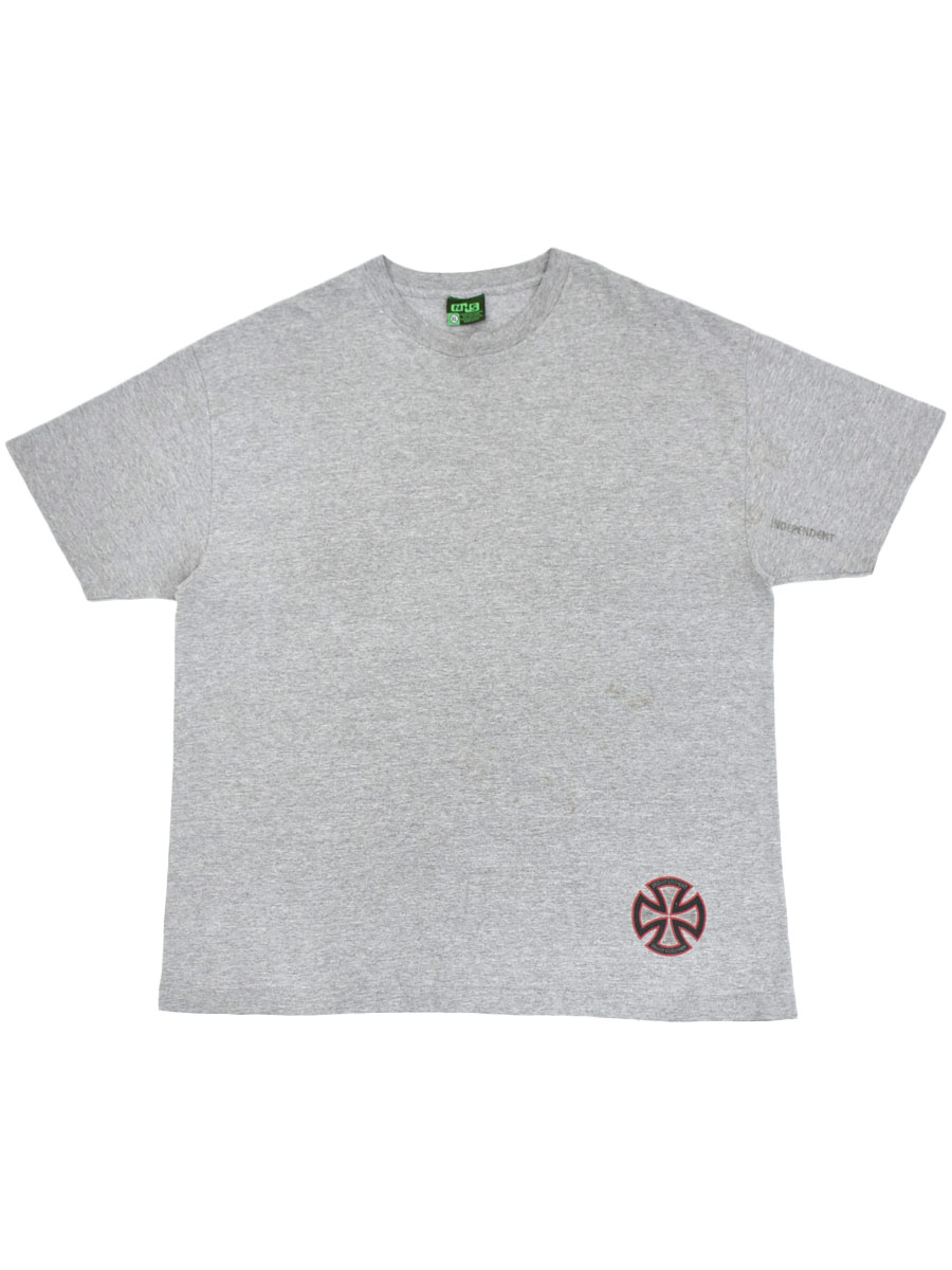 90's NHS INDEPENDENT アイアンクロスロゴ 両面袖プリント T