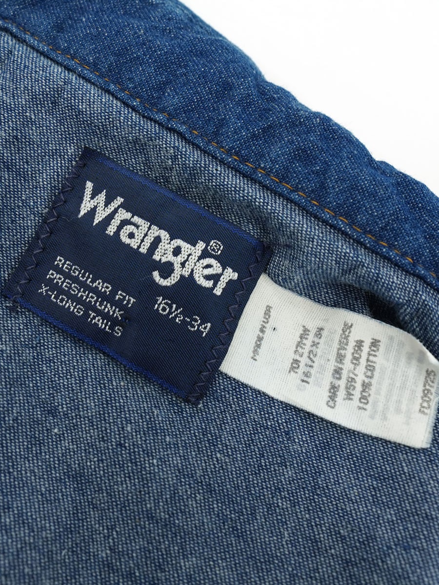 Wrangler デニム ウエスタンシャツ 80s〜90s 16 34 アメリカ 80's Wrangler デニムウエスタンシャツ 表記(16 1/2x34) | NEW ITEM