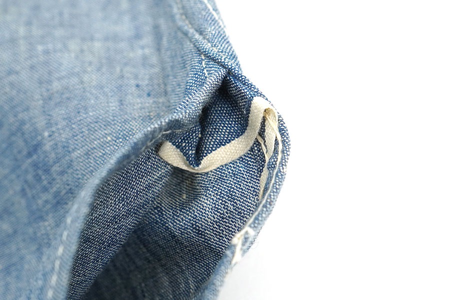 50's～ DOUBLE WEAR L/S シャンブレーシャツ マチ付き 表記(15 1/2