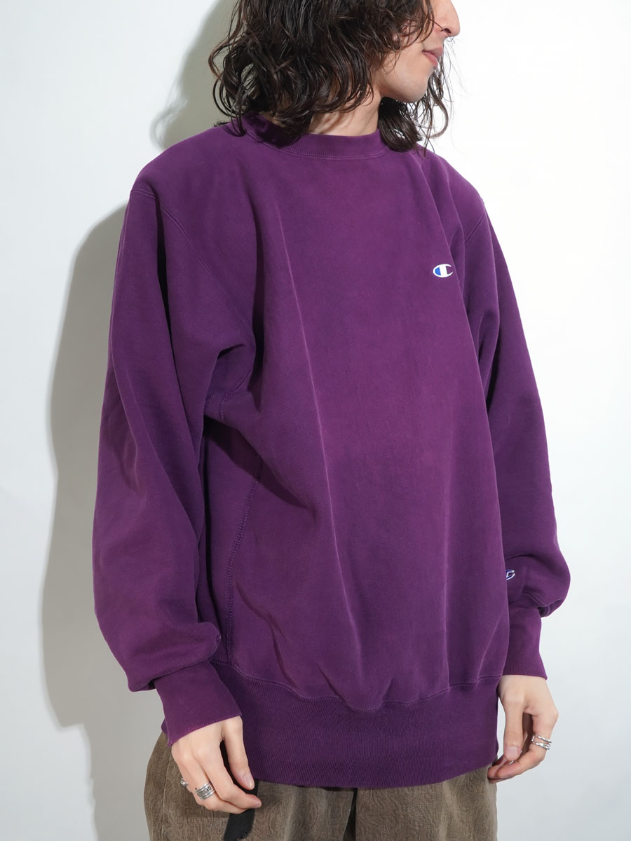 90'S CHAMPION REVERSE WEAVE CREW PLAIN GRAPE (SIZE. X LARGE) MADE