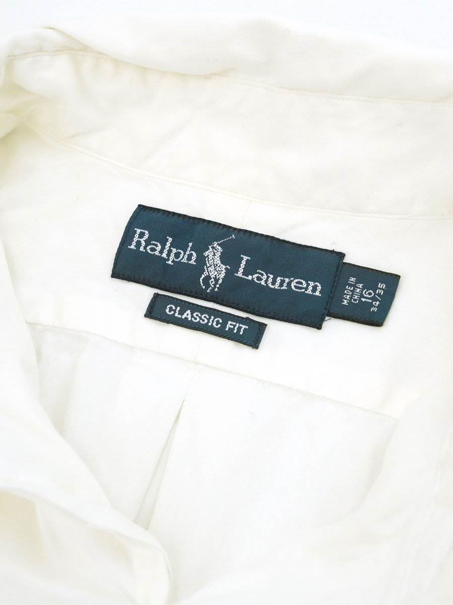 ラルフローレン ''CLASSIC FIT'' 100%コットン ボタンダウンシャツ ホワイト 表記(16)