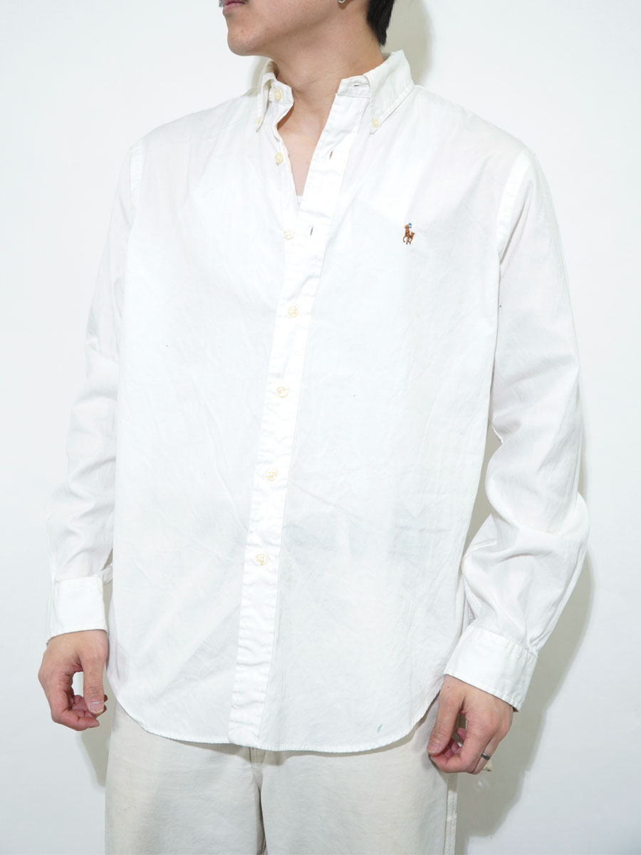 ラルフローレン ''CLASSIC FIT'' 100%コットン ボタンダウンシャツ ホワイト 表記(16)