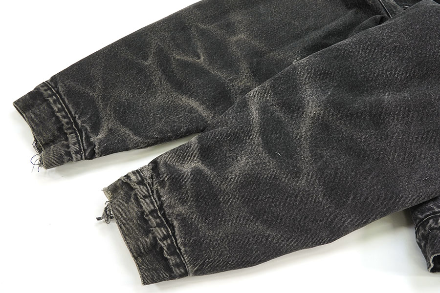 90's Levi's ブラックデニム ボアジャケット 表記(XXL) オールブラック