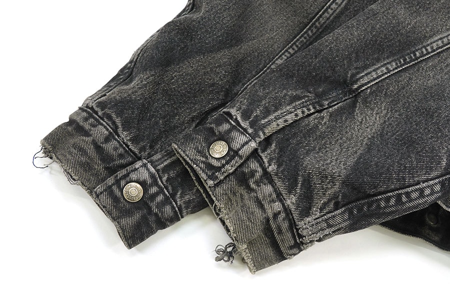 90's Levi's ブラックデニム ボアジャケット 表記(XXL) オールブラック