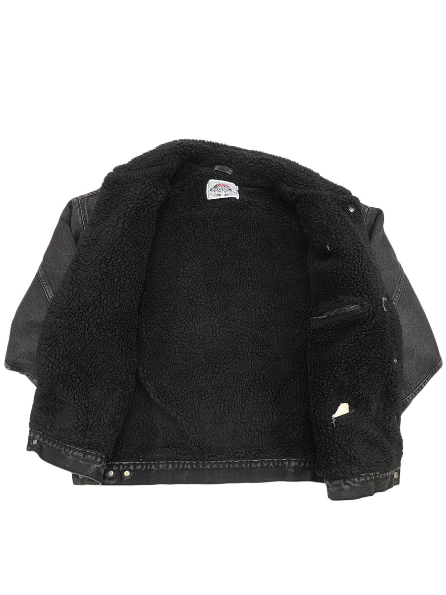 90's Levi's ブラックデニム ボアジャケット 表記(XXL) オールブラック