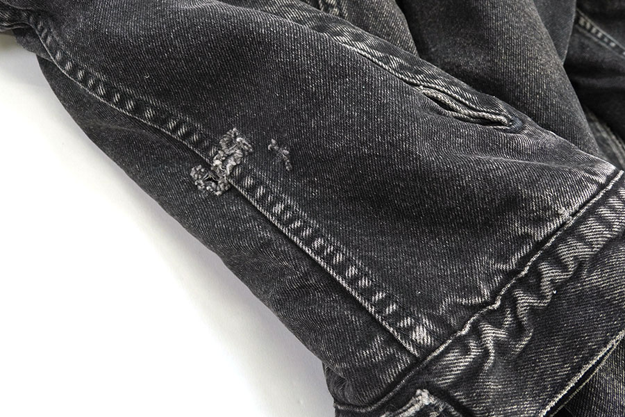 90's Levi's ブラックデニム ボアジャケット 表記(XXL) オールブラック