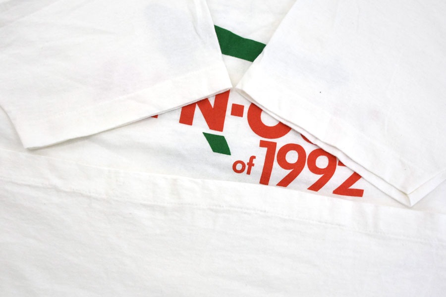 90's ''IN-N-OUT of 1992'' 両面プリント Tシャツ ホワイト 実寸(L位