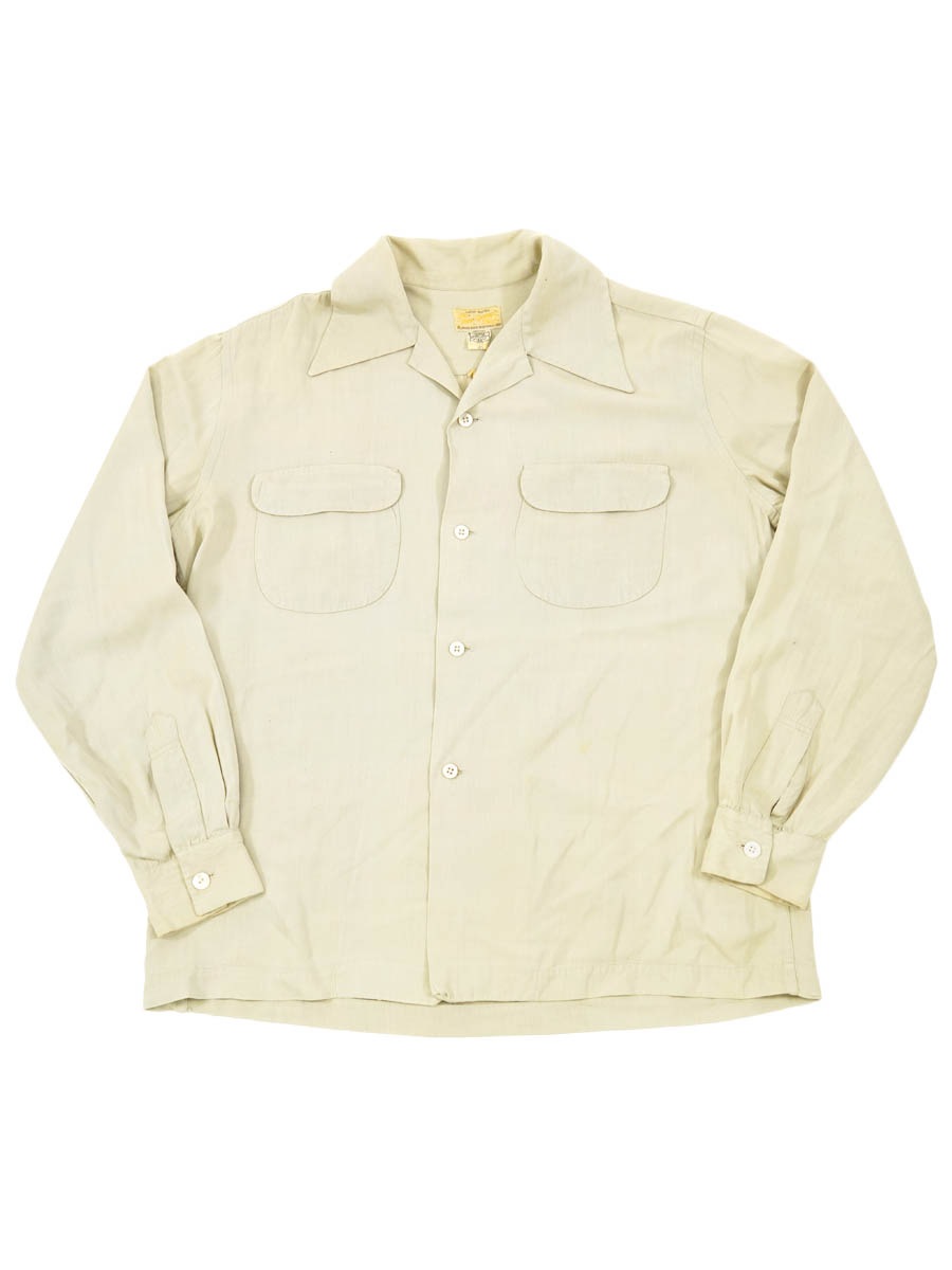 60's 希少！　Packard ループカラー ラグラン L/S レーヨンシャツ 50's The Palm Springs Shirt ループカラー L/S レーヨンシャツ サンド