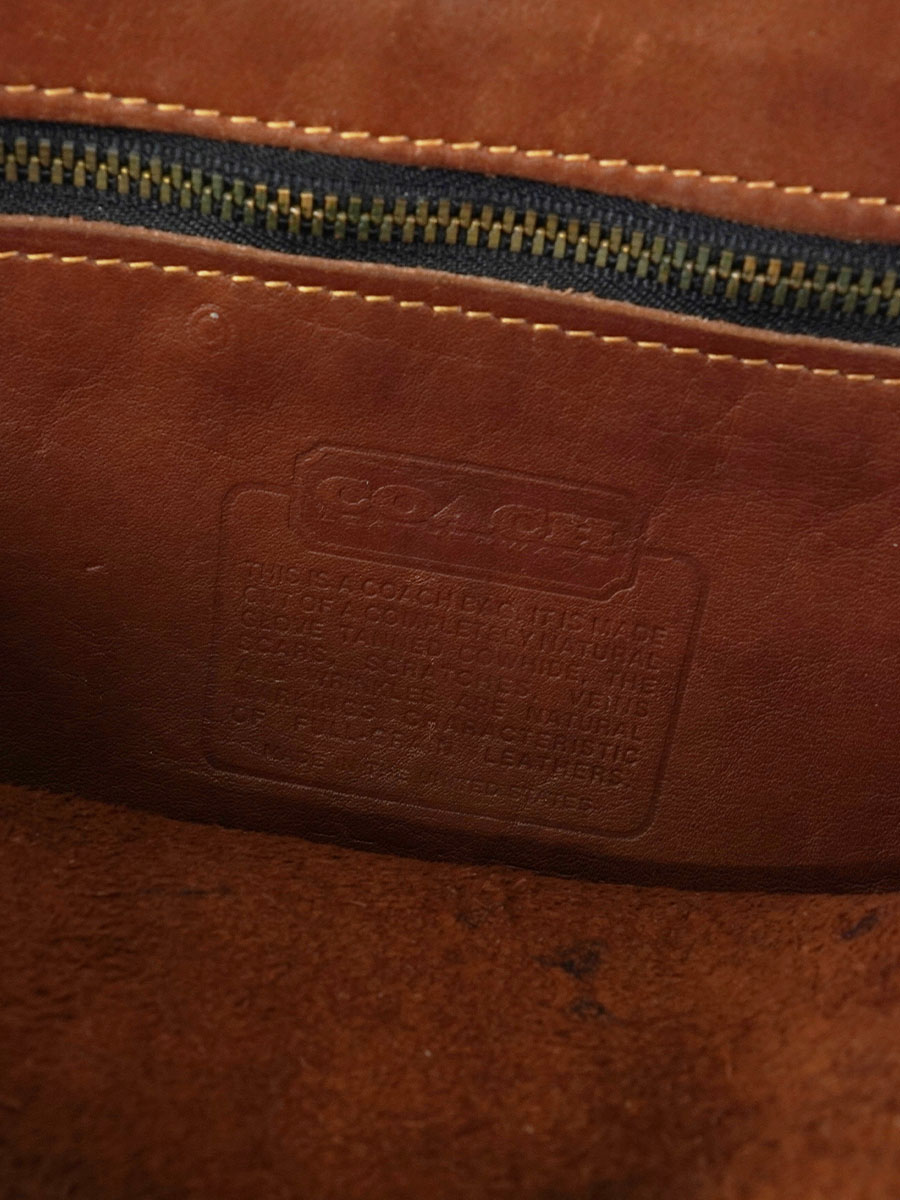 COACH LEATHER SHOULDER BAG BROWN MADE IN USA