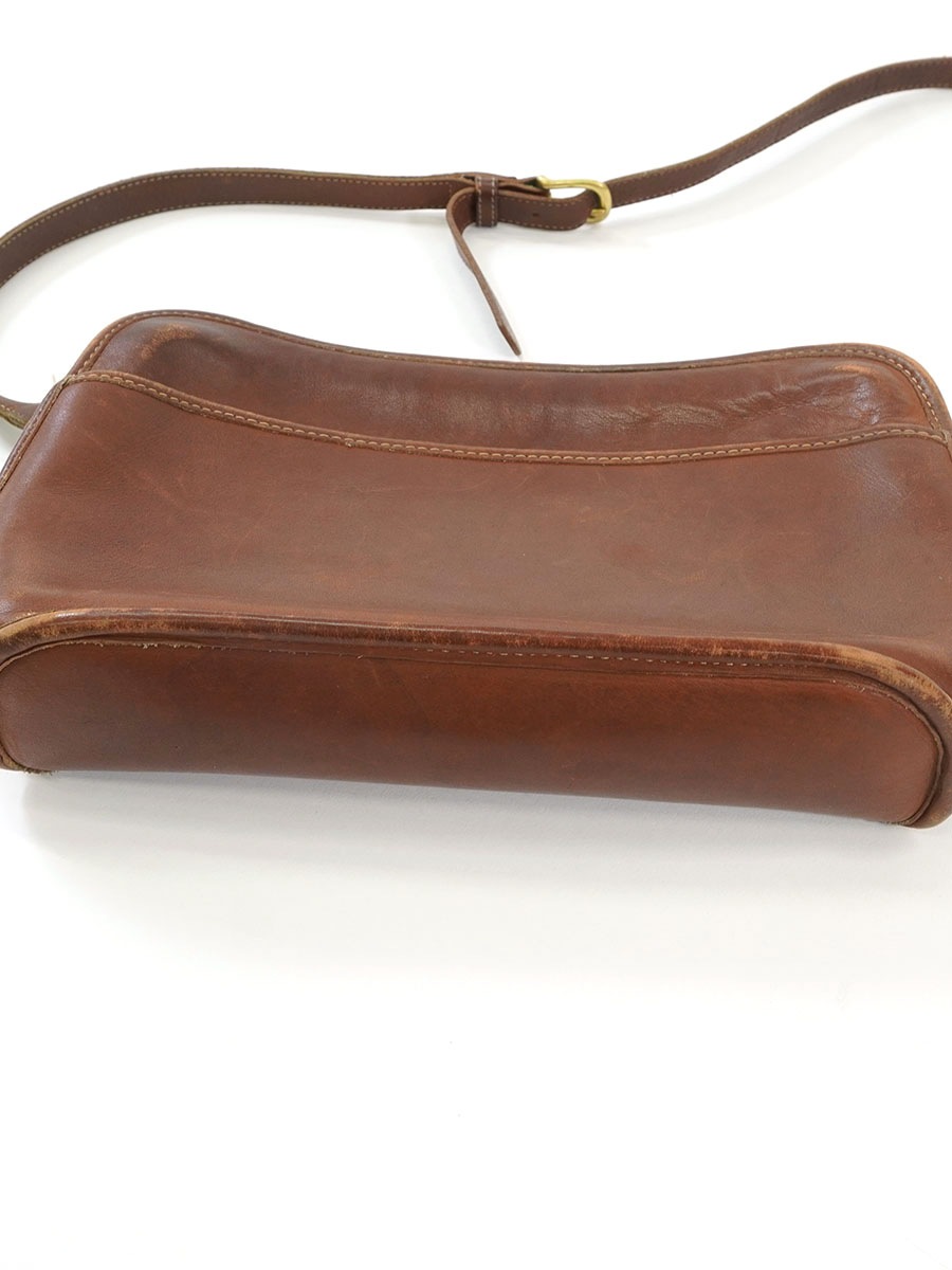 COACH LEATHER SHOULDER BAG BROWN MADE IN USA