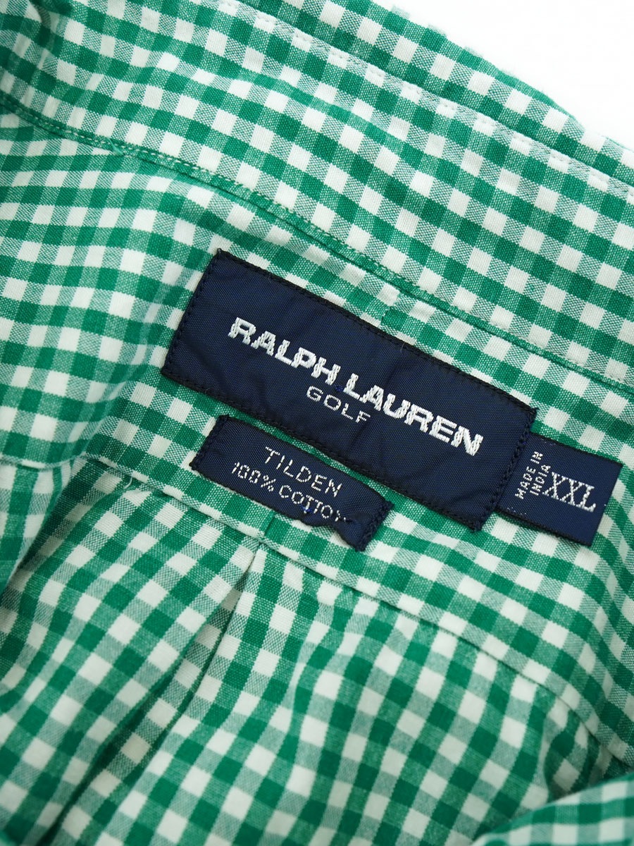 RALPH LAUREN GOLF インディアコットン ギンガムチェック B.D.シャツ
