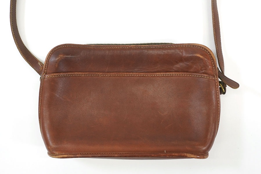 COACH LEATHER SHOULDER BAG BROWN MADE IN USA