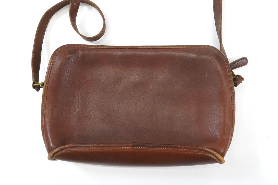 COACH LEATHER SHOULDER BAG BROWN MADE IN USA