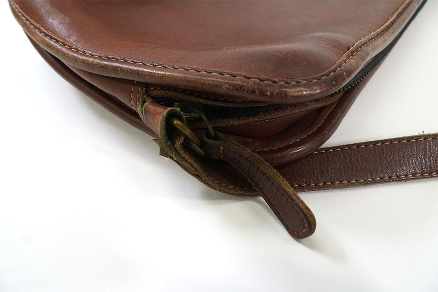 COACH LEATHER SHOULDER BAG BROWN MADE IN USA