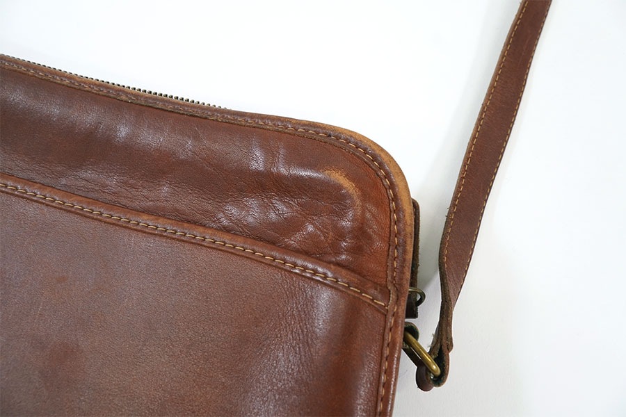 COACH LEATHER SHOULDER BAG BROWN MADE IN USA