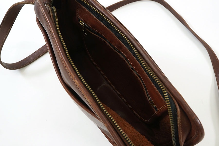 COACH LEATHER SHOULDER BAG BROWN MADE IN USA