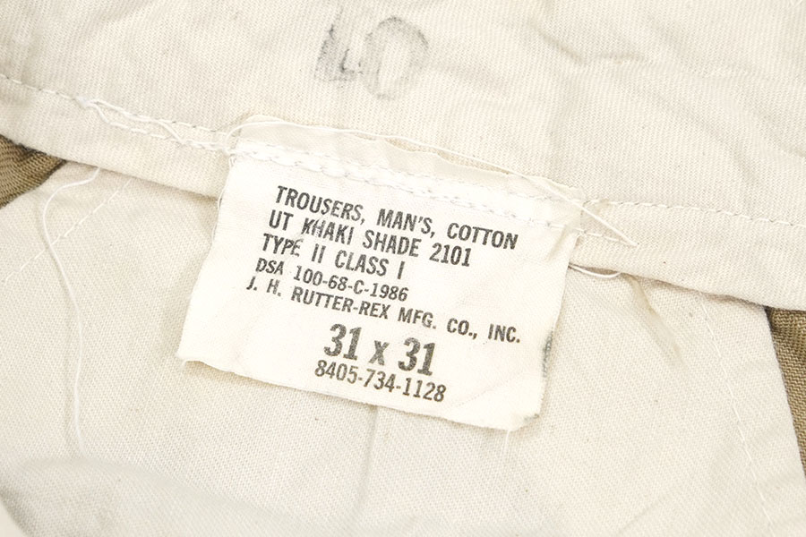'68 USMC チノトラウザーズ 表記(W31 L31)