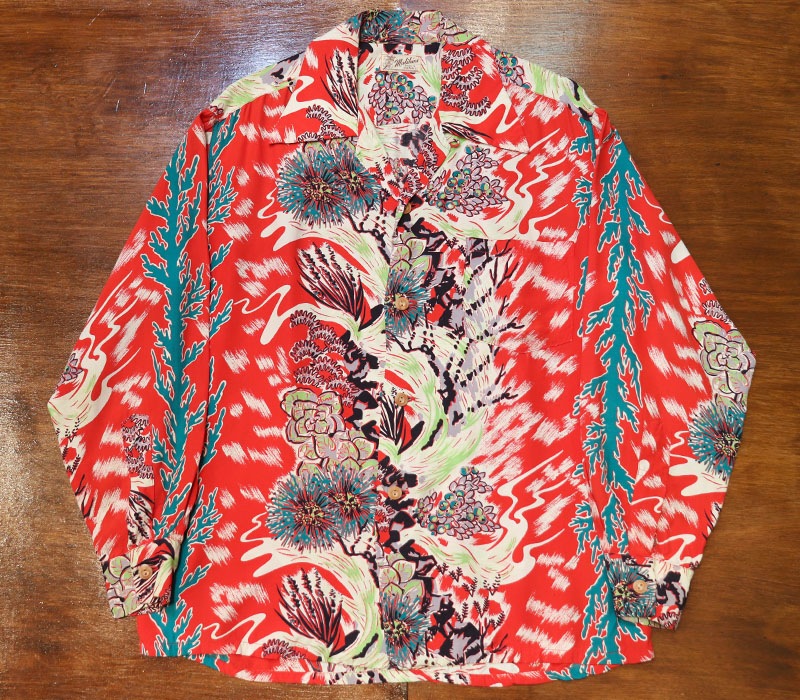 1950s L/S HAWAIIAN SHIRT , Size M