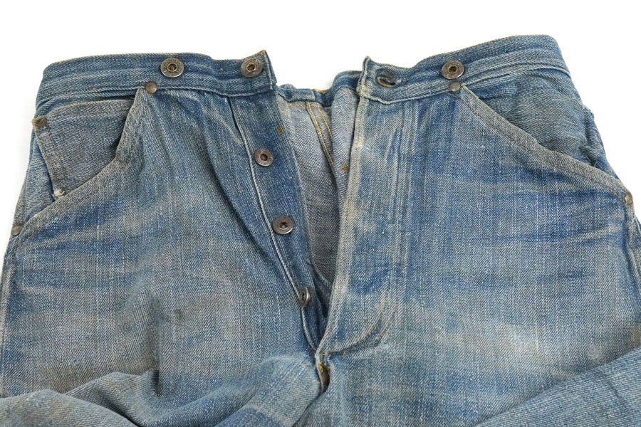 1900's RIP-PROOF OVERALLS Denim Waist Overalls 実寸(30x28)