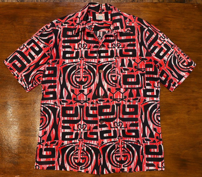 1950s COTTON HAWAIIAN SHIRT , Size L