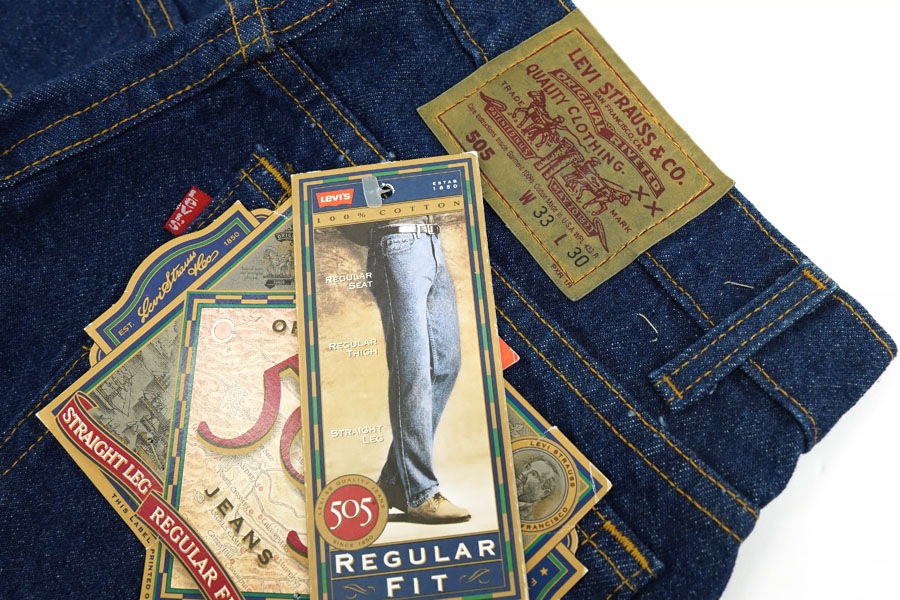 90's LEVI'S 505 ウォッシュドデニムパンツ 表記(W33 L30) USA製 NOS