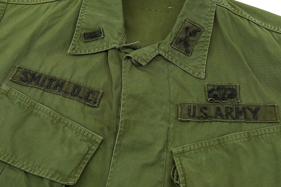 60's U.S.ARMY ジャングルファティーグJKT 3rd ノンリップ 実寸(XS位