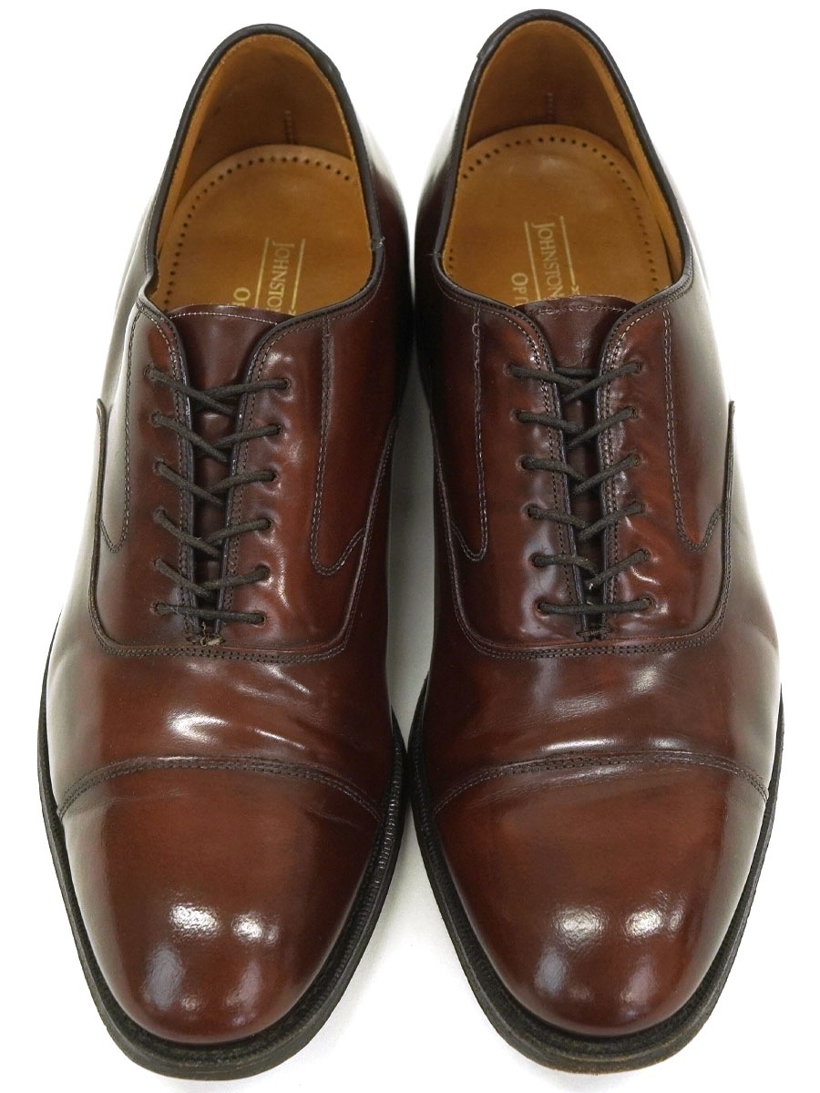 JOHNSON & MURPHY OPTIMA STRAIGT TIP LEATHER SHOES BROWN (SIZE.9 1