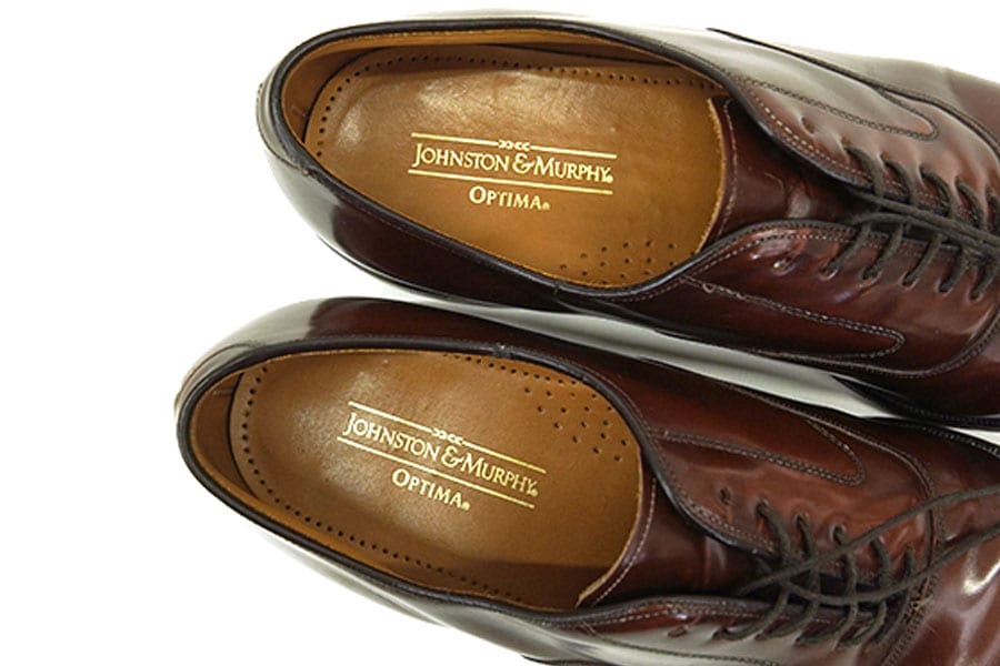 JOHNSON & MURPHY OPTIMA STRAIGT TIP LEATHER SHOES BROWN (SIZE.9 1
