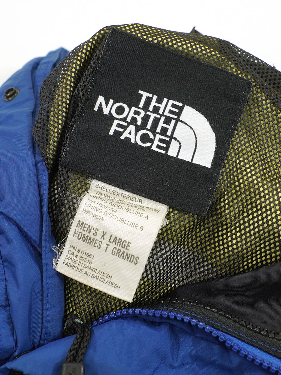 90's THE NORTH FACE ゴアテックスパーカ ブルーxブラック 表記(XL) パッカブル