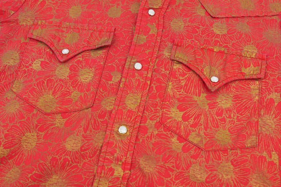 60's LEVI'S WESTERN WEAR 花柄 コットンウエスタンシャツ 実寸(14 1/2)