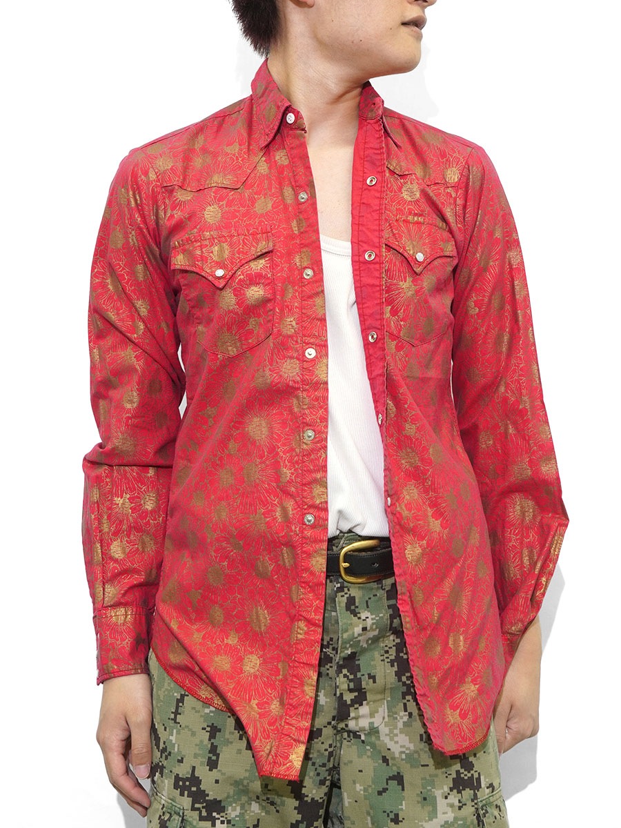 60's LEVI'S WESTERN WEAR 花柄 コットンウエスタンシャツ 実寸(14 1/2)