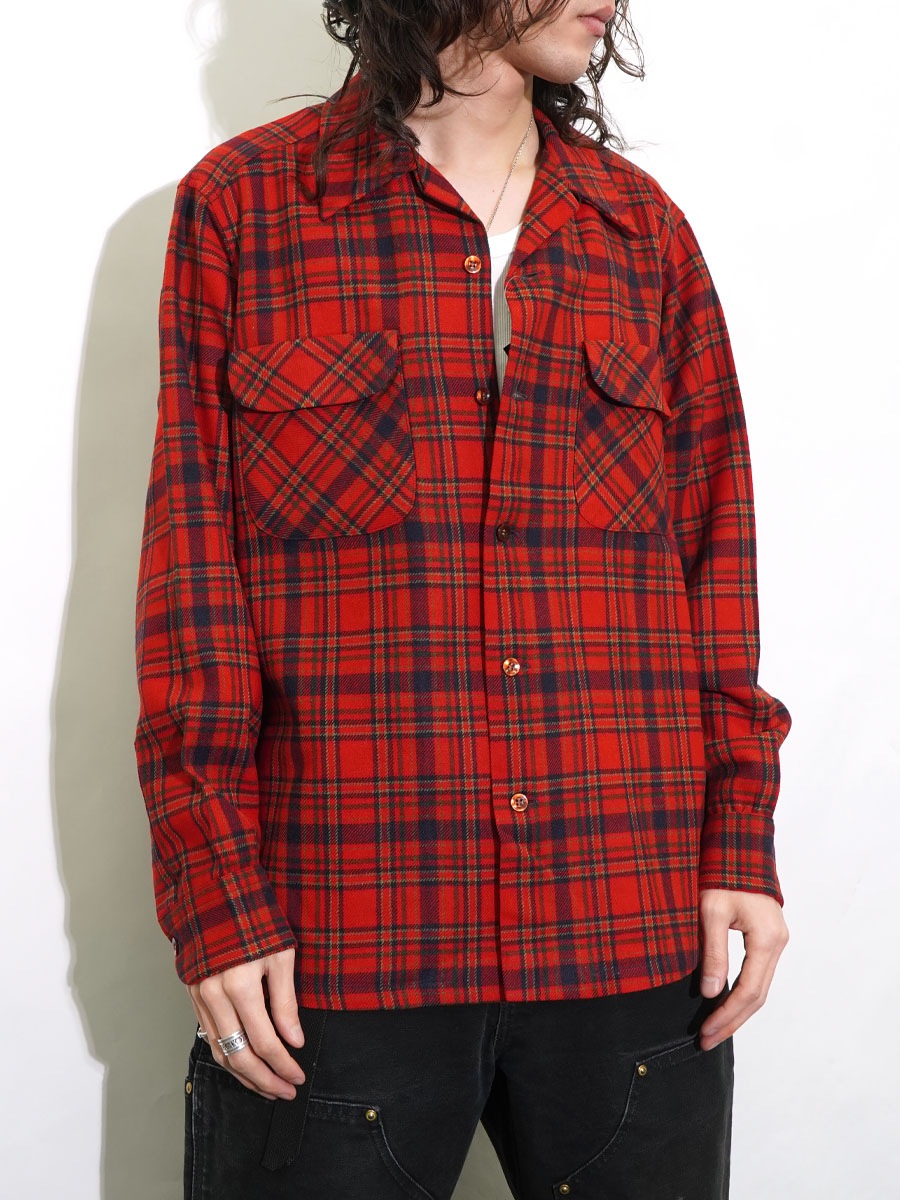 60's ペンドルトン レッドチェック ボードシャツ 表記(M) | NEW ITEM