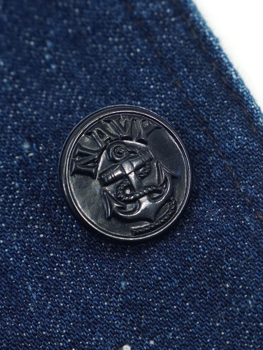 40's U.S.NAVY アンカーチェンジボタン ショールカラー デニム