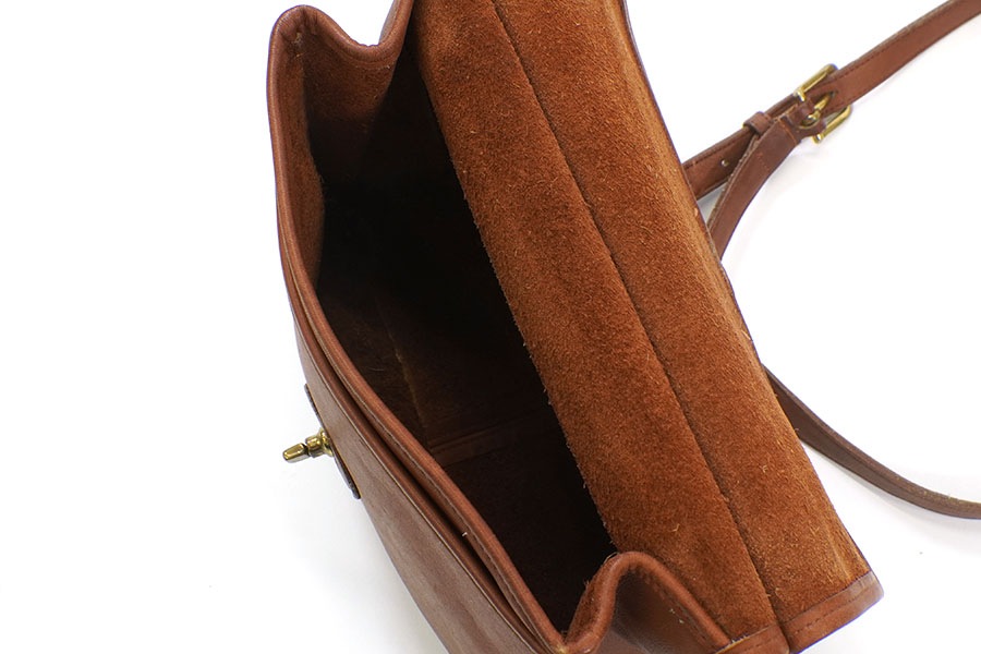 COACH LEATHER SHOULDER BAG  CAMEL MADE IN USA