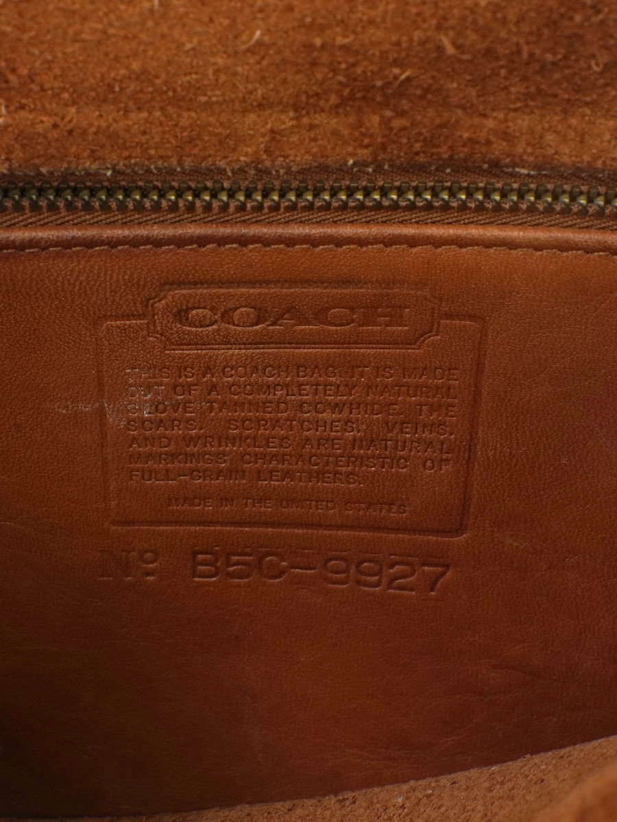 COACH LEATHER SHOULDER BAG  CAMEL MADE IN USA