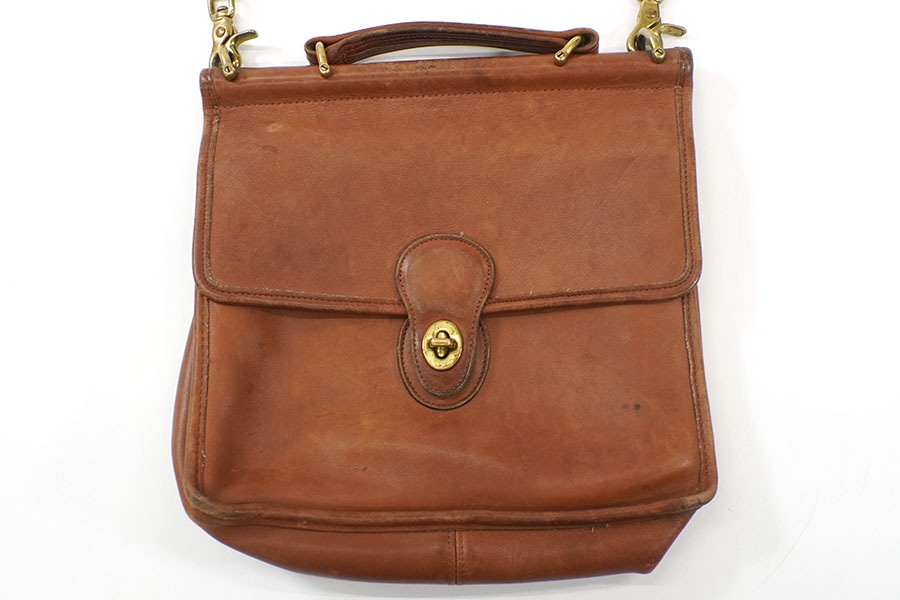 COACH LEATHER SHOULDER BAG  CAMEL MADE IN USA