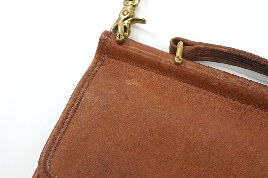 COACH LEATHER SHOULDER BAG  CAMEL MADE IN USA