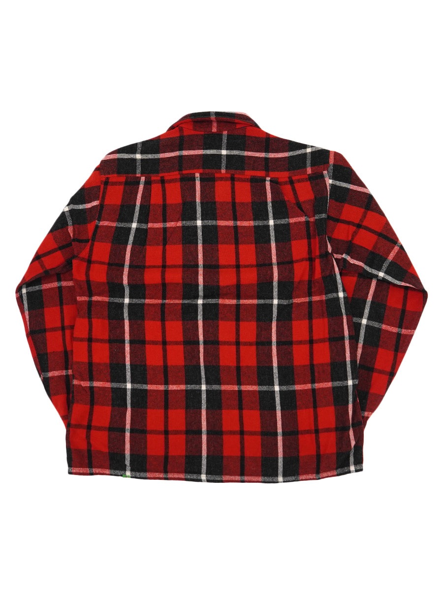 60's Truval 赤黒白チェック L/S ウールシャツ 表記(M) | NEW