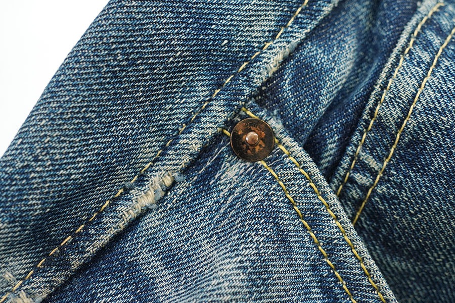 40's Levi's S503XXB WWⅡデニムパンツ アーキュエイトステッチ無し 味ありリペア 実寸(29x31位) AS IS