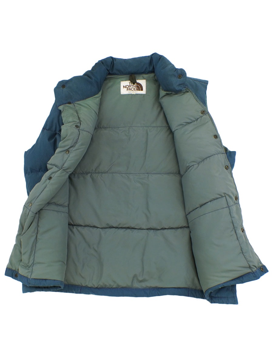 80's 茶タグ THE NORTH FACE 黒ラッカーボタン ダウンベスト ネイビー