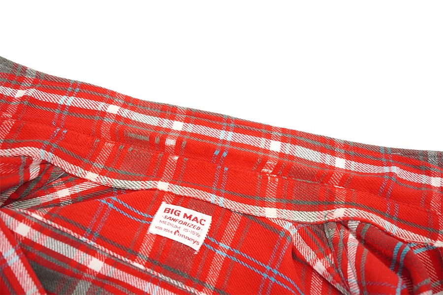 好配色◎ 60's BIG MAC チェック柄ネルシャツ Mサイズ 60's BIG MAC 好配色チェック フランネルシャツ レッド 表記(M) | NEW
