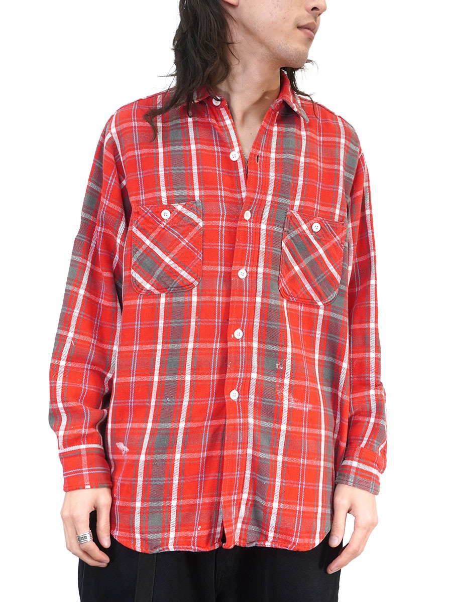 好配色◎ 60's BIG MAC チェック柄ネルシャツ Mサイズ 60's BIG MAC 好配色チェック フランネルシャツ レッド 表記(M) | NEW